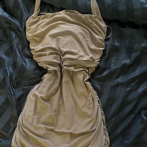 Brown halter dress